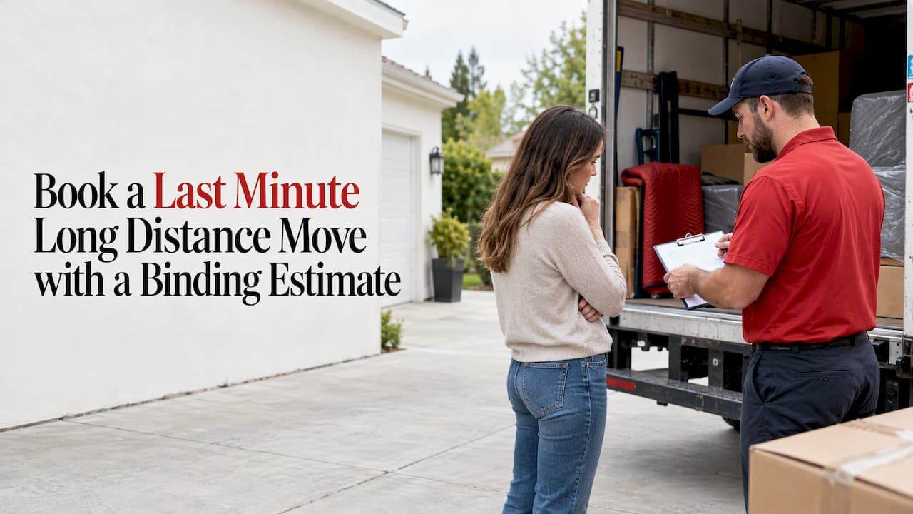 Book a Last Minute Long Distance Move with a Binding Estimate
