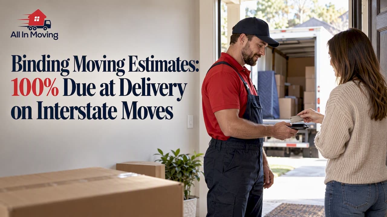 Binding Moving Estimates: 100% Due at Delivery on Interstate Moves